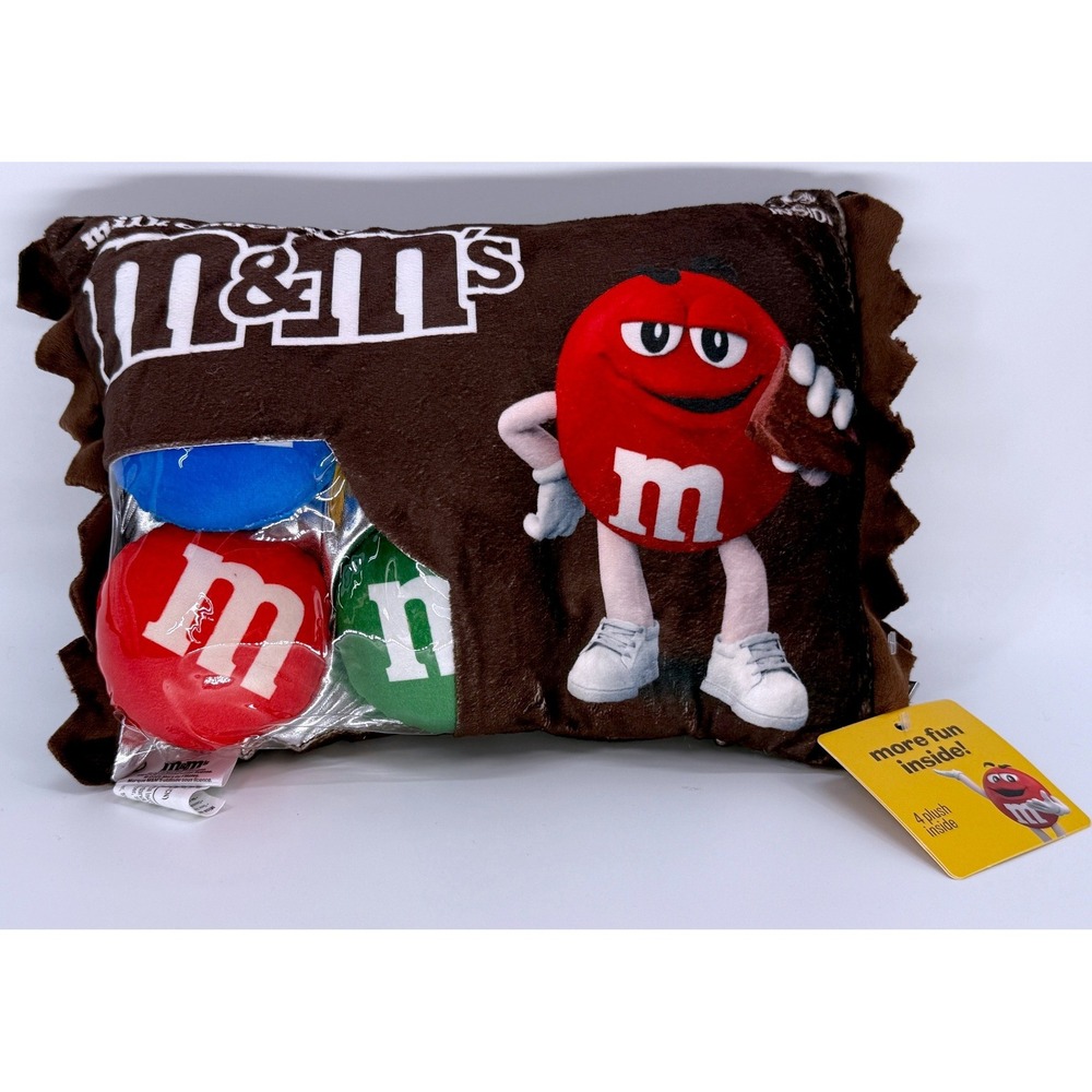 M&M's Milk Chocolate Plush Pillow with 4 Removable Mini Plush Iscream